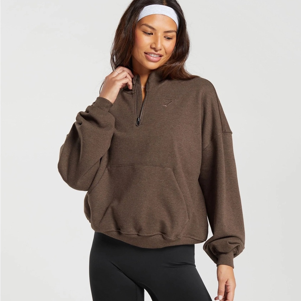 Brown Gymshark Rest day sweat set